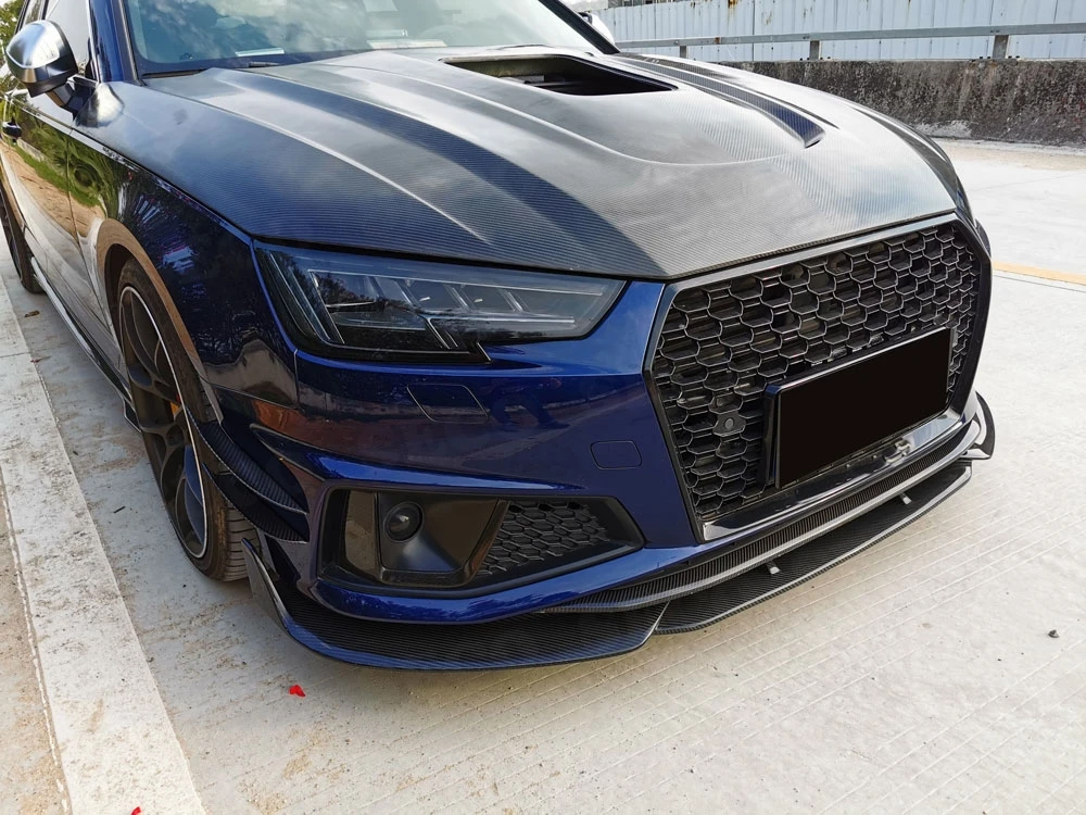 For Audi A4 S4 B9 2019 Dry Carbon Fiber Body Kit Front Lip Shovel side