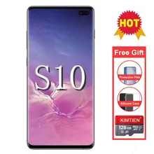 S10 + Smartphone מסך מלא 6GB + 128GB 8 core אנדרואיד 9.0 אצבע פנים מזהה מצלמה כפולה 4G חכם נייד טלפון סלולרי מכשיר(China)
