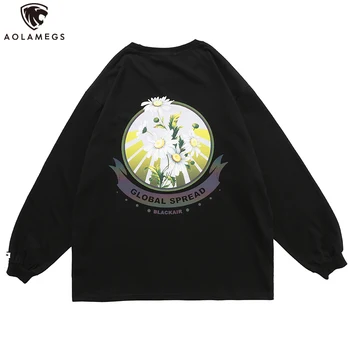 Aolamegs Men T Shirt Daisy Flowers Reflective letter Print Tee Shirts Tops O-Neck Loose Long Sleeve Harajuku Advanced Streetwear
Aolamegs Men T Shirt Daisy Flowers Reflective letter Print Tee Shirts Tops O-Neck Loose Long Sleeve Harajuku Advanced Streetwear