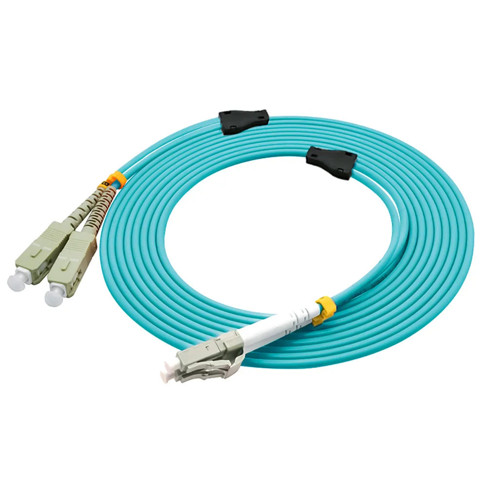 

Indoor Armored 5 Meters LC-SC Duplex 10 Gigabit 50/125 Multi-mode Fiber Optical Cable OM3 Aqua 10GB LC to SC Patch Cord Jumper