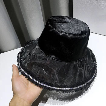 Rhinestone hat female lace fisherman hat female net yarn breathable big eaves sun hat
Rhinestone hat female lace fisherman hat female net yarn breathable big eaves sun hat
