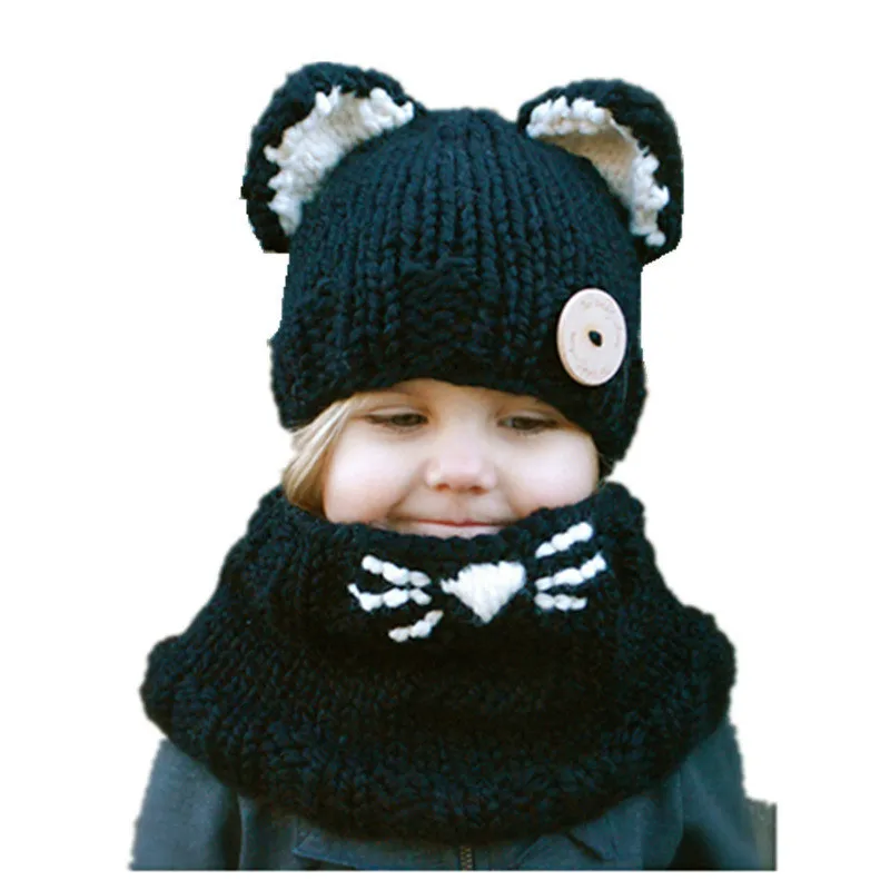 2019 New Winter Kids Scarf Hat Set Cartoon Cat Warm Girl Ears Windproof Handmade Knitted Unisex Scarf Hat For Children
2019 New Winter Kids Scarf Hat Set Cartoon Cat Warm Girl Ears Windproof Handmade Knitted Unisex Scarf Hat For Children