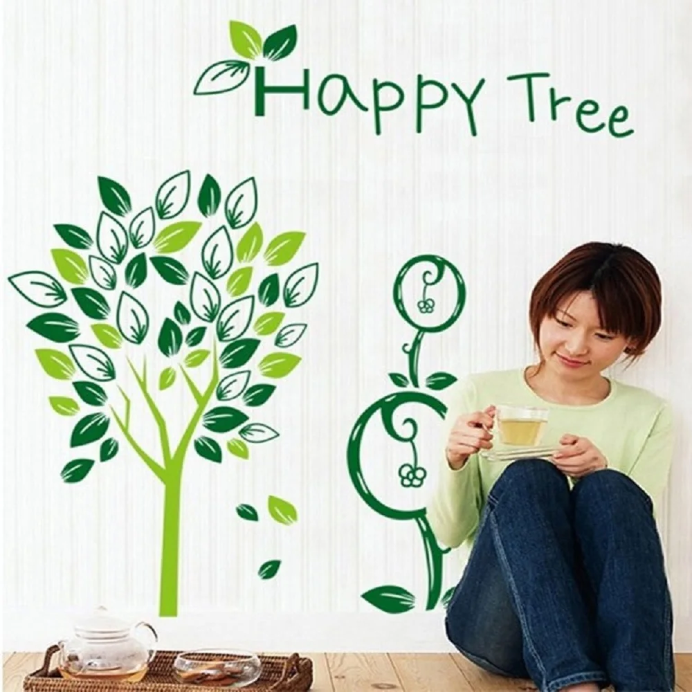 High Quality Big Tree Removable Wall Sticker Green Happy Tree PVC Vinyl Decals Wall Paper for Bedroom Living Room TV/Sofa
High Quality Big Tree Removable Wall Sticker Green Happy Tree PVC Vinyl Decals Wall Paper for Bedroom Living Room TV/Sofa