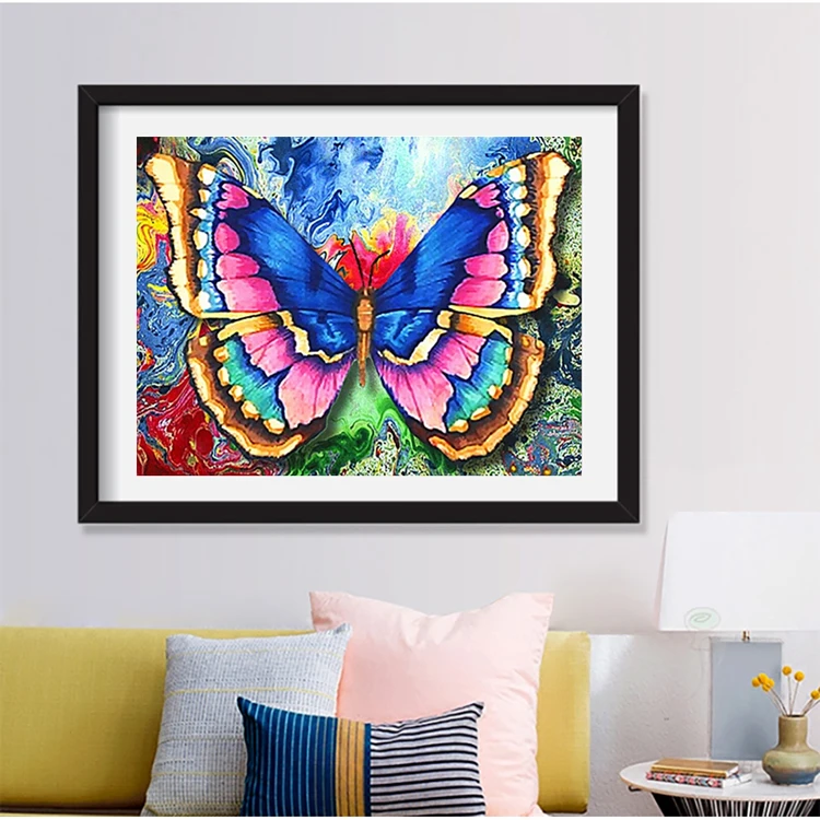 LaoJieYuan-Custom-colorful-animal-butterfly-picture-diy-crystal-full-drill-diamond-painting-wall-decoration (1)
