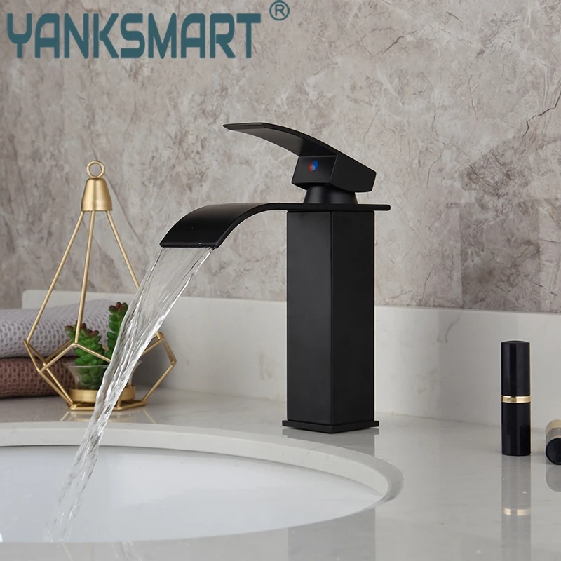 YANKSMART US Bathroom Black Painting Basin Sink Faucet Solid Brass Black Waterfall Deck Mount Faucet Cold & Hot Mixer Water Tap
YANKSMART US Bathroom Black Painting Basin Sink Faucet Solid Brass Black Waterfall Deck Mount Faucet Cold & Hot Mixer Water Tap