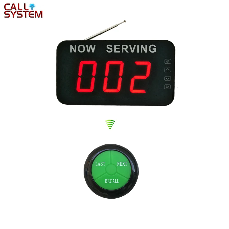 Take a number system 3-digit display with Control Button (Next Last Recall) Wireless Queue Management System
Take a number system 3-digit display with Control Button (Next Last Recall) Wireless Queue Management System