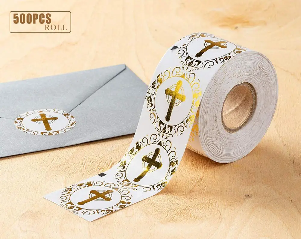 1 inch Gold Foil Cross Stickers 500pcs/roll Jesus Religious Prayer Christian Pray Stickers for Envelope Seals Party Favors Tags
1 inch Gold Foil Cross Stickers 500pcs/roll Jesus Religious Prayer Christian Pray Stickers for Envelope Seals Party Favors Tags