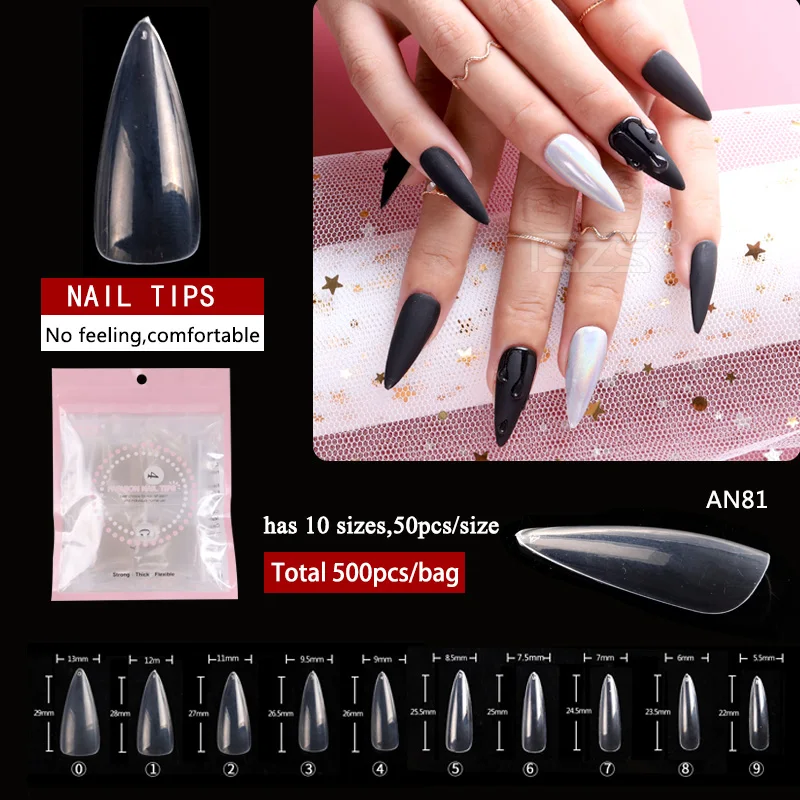 TSZS Hot Selling 500pcs/bag Nail Tips Ballerina Coffin Stiletto False Nail Art Tips Full Cover Manicure Nails
TSZS Hot Selling 500pcs/bag Nail Tips Ballerina Coffin Stiletto False Nail Art Tips Full Cover Manicure Nails