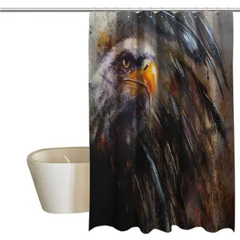 Eagle Shower Window Curtain Waterproof Painting Style Bird with Black Feathers on Abstract Backdrop Symbol of USA Bathroom
Eagle Shower Window Curtain Waterproof Painting Style Bird with Black Feathers on Abstract Backdrop Symbol of USA Bathroom