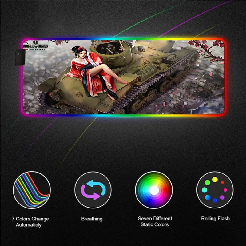 Game Mouse Pad World of Tank RGB Large LED Color Luminous PC MousePad Desktop Pad with Backlight 40X90 / 30X35 CM
Game Mouse Pad World of Tank RGB Large LED Color Luminous PC MousePad Desktop Pad with Backlight 40X90 / 30X35 CM