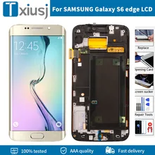 Écran tactile LCD AMOLED de remplacement avec châssis, pièce de rechange avec brûlure et ombre, pour SAMSUNG Galaxy S6 edge G925 G925I G925F=