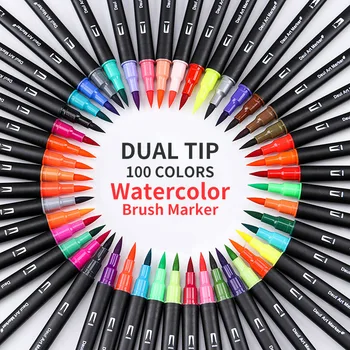 100 Colors Dual Tip Brush Pens Felt Tip Pen Art Marker Fine Liner Brush Drawing Art Painting Watercolor Pen for Coloring Manga
100 Colors Dual Tip Brush Pens Felt Tip Pen Art Marker Fine Liner Brush Drawing Art Painting Watercolor Pen for Coloring Manga