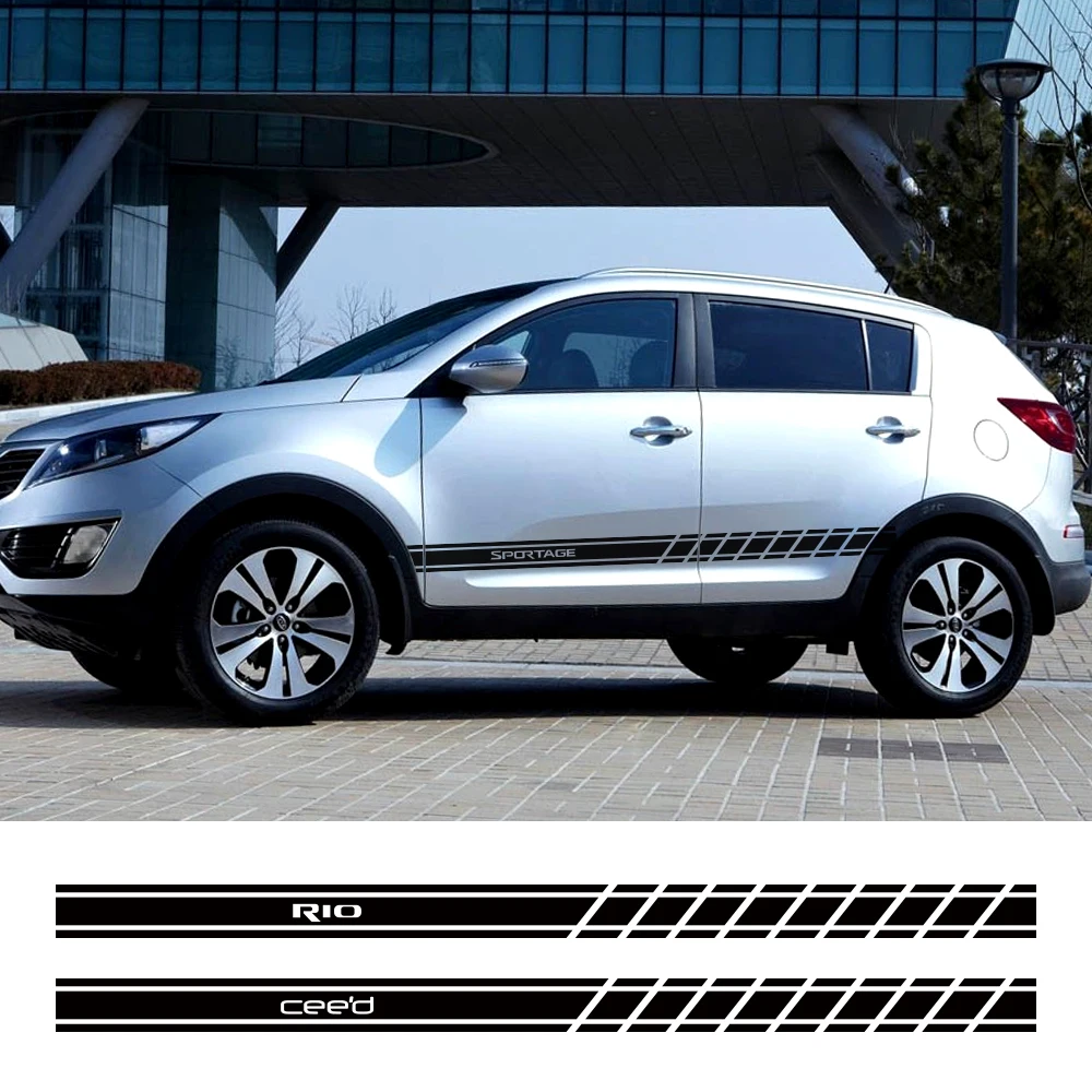 Наклейки для автомобильных дверей и боковых юбок 2 шт. Kia Sportage 3 4 Rio K2 Optima Sorento Picanto