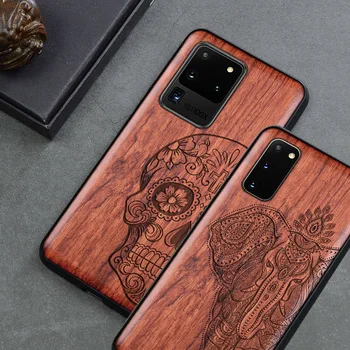 Carved Skull Elephant Wood Phone Case For Samsung Galaxy s20 s10 s10+ note 10 plus Samsung s20 ultra Silicon Wooden Case Cover
Carved Skull Elephant Wood Phone Case For Samsung Galaxy s20 s10 s10+ note 10 plus Samsung s20 ultra Silicon Wooden Case Cover