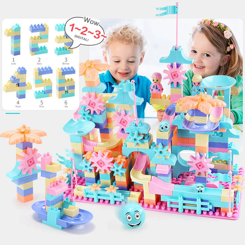 76-152PCS Big Size DIY Marble Race Run Maze Balls Track Building Blocks Funnel Slide Big Building Brick Block Toys For Children
76-152PCS Big Size DIY Marble Race Run Maze Balls Track Building Blocks Funnel Slide Big Building Brick Block Toys For Children