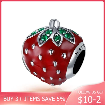 CodeMonkey Authentic 925 Sterling Silver Sweet Strawberry Red Enamel Charm fit Women Charm Bracelets & Bangles Fine Jewelry C369
CodeMonkey Authentic 925 Sterling Silver Sweet Strawberry Red Enamel Charm fit Women Charm Bracelets & Bangles Fine Jewelry C369