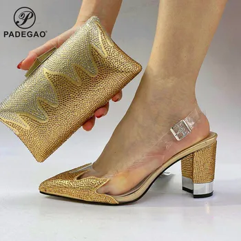 Latest Gold Color Shoes and Bags Set Italian Women Shoes and Matching Bags with Ctystal Mature Style African Lady Shoes and Bag
Latest Gold Color Shoes and Bags Set Italian Women Shoes and Matching Bags with Ctystal Mature Style African Lady Shoes and Bag
