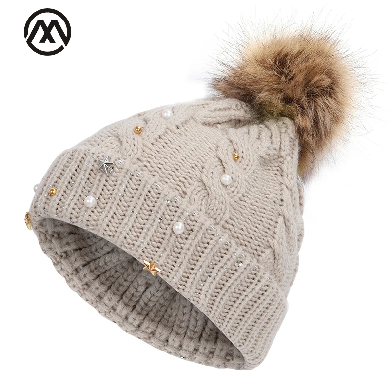 Fashion woman winter hat shiny five-star pearl hat pompom fluffy hat autumn and winter warm ladies high quality cotton knit hat
Fashion woman winter hat shiny five-star pearl hat pompom fluffy hat autumn and winter warm ladies high quality cotton knit hat