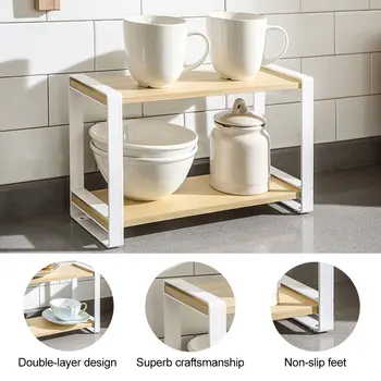 Kitchen Storage Rack 2 Layer Wooden Bathroom Shelf Organizer Kitchen Spices Jars Cups Holder Display Book Shelves
Kitchen Storage Rack 2 Layer Wooden Bathroom Shelf Organizer Kitchen Spices Jars Cups Holder Display Book Shelves