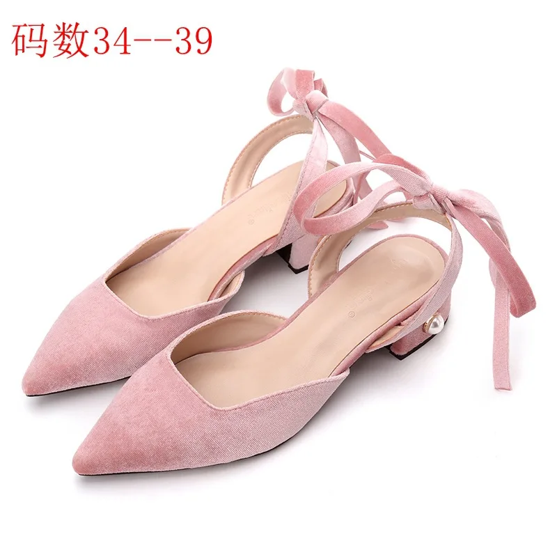 2019 New Style Spring And Summer Sweet Ballet Bandage Cloth Suede Pearl Chunky Heel Pointed Sandals Straight-line Buckle Double
2019 New Style Spring And Summer Sweet Ballet Bandage Cloth Suede Pearl Chunky Heel Pointed Sandals Straight-line Buckle Double