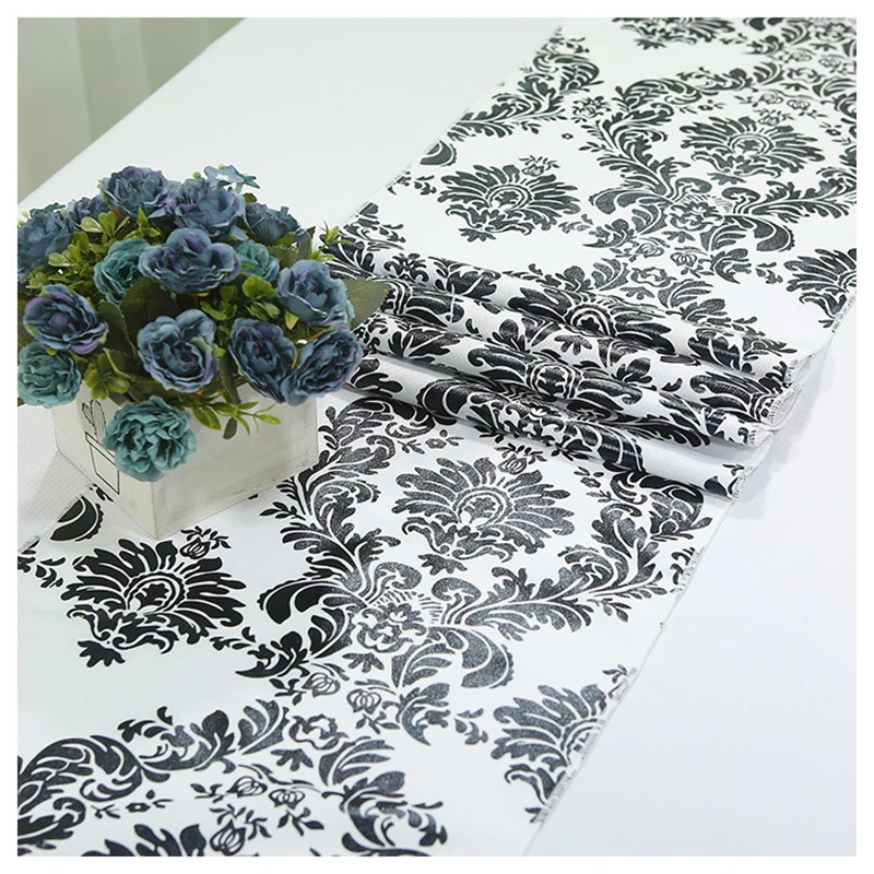 

Retro Polyester Table Runner Flower Tablecloth Kitchen Home Decor Wedding Party Supplies Tablecover Table Runners Decoration