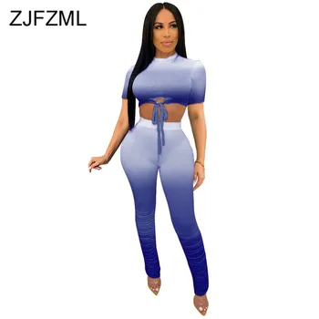 Plus Size 2 Piece Club Outfits Women's Lounge Wear Suit Gradient Short Sleve Crop Top And Pleated Trousers Summer Sweat Suits
Plus Size 2 Piece Club Outfits Women's Lounge Wear Suit Gradient Short Sleve Crop Top And Pleated Trousers Summer Sweat Suits