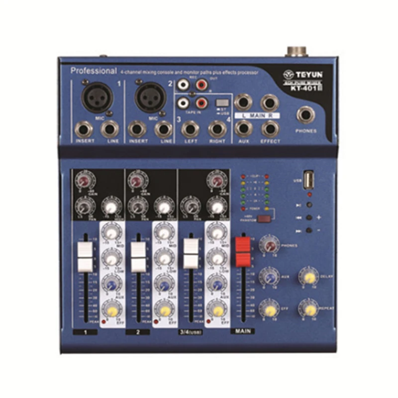 4 channel USB Audio Mixer Karaoke Console DJ Mixing with 48V Phantom Power MP3 XLR USB preamplifier for KTV Party
4 channel USB Audio Mixer Karaoke Console DJ Mixing with 48V Phantom Power MP3 XLR USB preamplifier for KTV Party