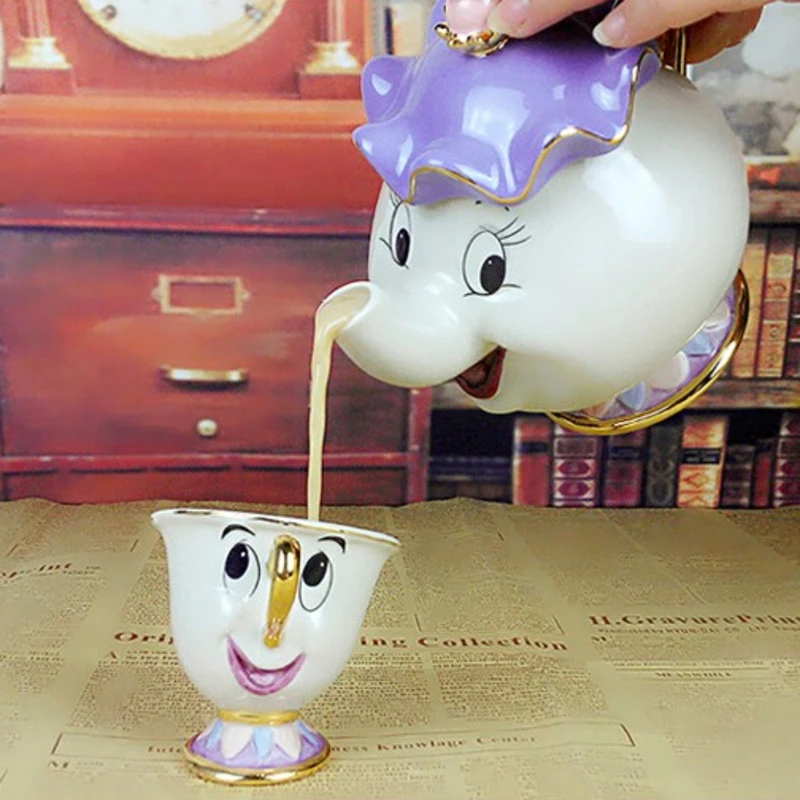 Cartoon Beauty And The Beast Teapot Mug Mrs Potts Chip Tea Pot Cup Set Cogsworth Porcelain Gift 18K Gold-plated Painted Enamel
Cartoon Beauty And The Beast Teapot Mug Mrs Potts Chip Tea Pot Cup Set Cogsworth Porcelain Gift 18K Gold-plated Painted Enamel