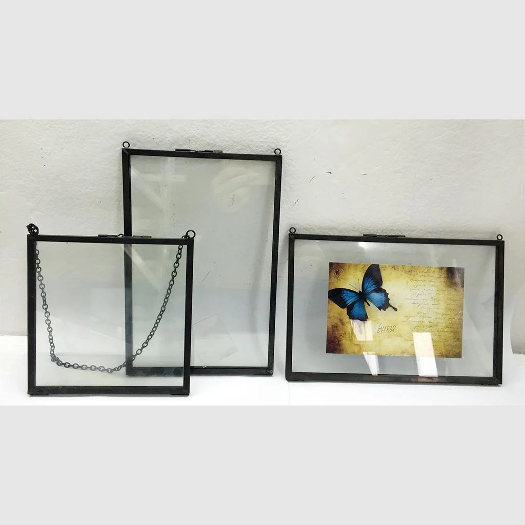 Double Sided Glass Hanging Photo Frame Wall Frame Flower Plant Specimen Portrait Display Frame Holder Double Sided Glass Hanging Photo Frame Wall Frame Flower Plant Specimen Portrait Display Frame Holder