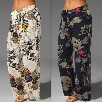 Vintage Elastic Waist Trouser Women Celmia Fashion Printed Wide Leg Pants 2020 Autumn Casual Long Palazzo Loose Pantalon Femme 7
Vintage Elastic Waist Trouser Women Celmia Fashion Printed Wide Leg Pants 2020 Autumn Casual Long Palazzo Loose Pantalon Femme 7
