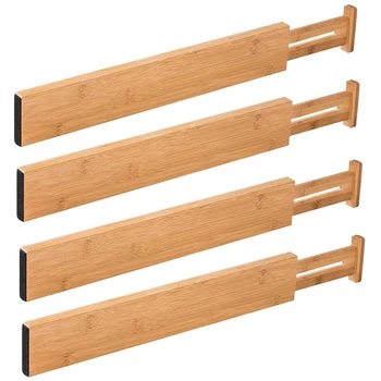 4 Pack Bamboo Drawer Dividers Organizers, Spring Loaded Adjustable Kitchen Drawer Separators (2.36Inch High)
4 Pack Bamboo Drawer Dividers Organizers, Spring Loaded Adjustable Kitchen Drawer Separators (2.36Inch High)