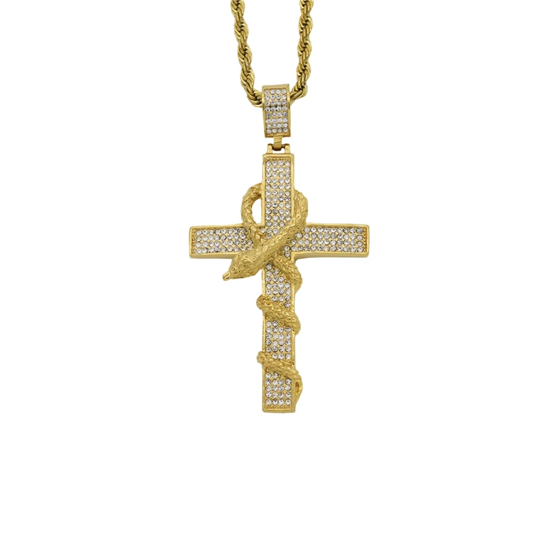Vintage Snake Wrapped Around The Cross Pendant With Cubic Zirconia Punk Style Stainless Steel Chain Necklaces For Women Jewelry
Vintage Snake Wrapped Around The Cross Pendant With Cubic Zirconia Punk Style Stainless Steel Chain Necklaces For Women Jewelry