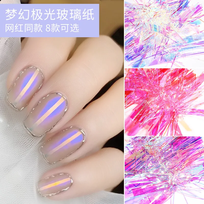 Manicure Aurora Glass Paper Debris Gradient Strip Candy Wrappers Ornament Symphony Sequin Irregular Nail Sticke
Manicure Aurora Glass Paper Debris Gradient Strip Candy Wrappers Ornament Symphony Sequin Irregular Nail Sticke