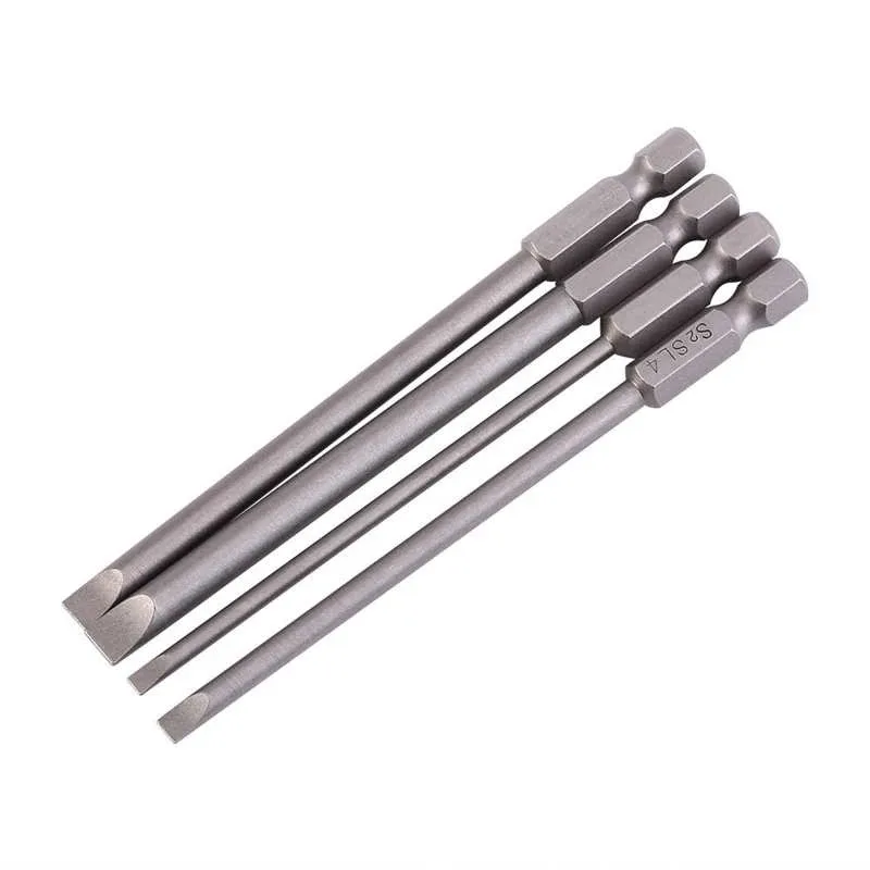 4 Pcs Slotted Screwdriver Bit 100mm 3mm-6mm Magnetic Flat Head 1/4'' Hex Shank Screw Driver For Hand Repair Tools Accessories
4 Pcs Slotted Screwdriver Bit 100mm 3mm-6mm Magnetic Flat Head 1/4'' Hex Shank Screw Driver For Hand Repair Tools Accessories