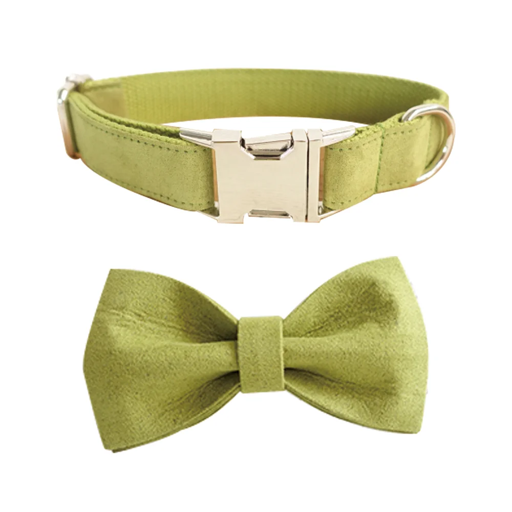 Green Tea Color Dog Collar and Leash Set With Bow Tie Convenient Metal Buttons Pet Accessories For Pets
Green Tea Color Dog Collar and Leash Set With Bow Tie Convenient Metal Buttons Pet Accessories For Pets