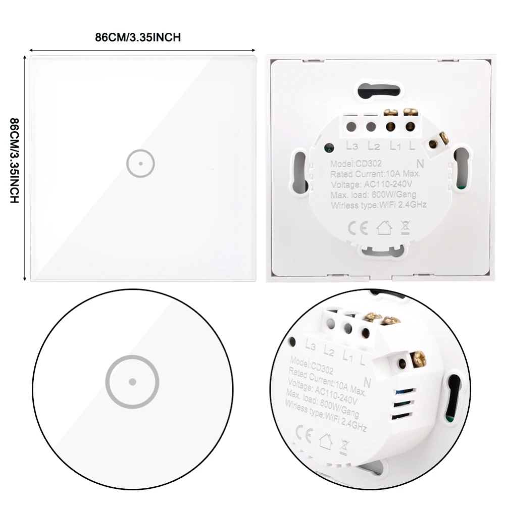 Smart Home WiFi Panel Touch Switch Wall Wireless Control Light for Alexa Google Home Intelligent Light Switch Home Accessories
Smart Home WiFi Panel Touch Switch Wall Wireless Control Light for Alexa Google Home Intelligent Light Switch Home Accessories