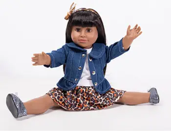 18'' Dress on Jeans Black Girl Reborn Baby Doll Vinyl Lovely Long Straight Hair Dolls for Girls Toys for Children 
18'' Dress on Jeans Black Girl Reborn Baby Doll Vinyl Lovely Long Straight Hair Dolls for Girls Toys for Children