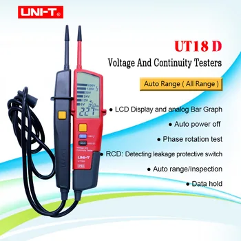 UNI-T UT18D Voltage And Continuity Tester Auto Range Volt Detectors Pen Date Hold/ LED/LCD Display Digital Multimeter
UNI-T UT18D Voltage And Continuity Tester Auto Range Volt Detectors Pen Date Hold/ LED/LCD Display Digital Multimeter