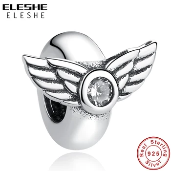 ELESHE Classic 925 Sterling Silver Bead Openwork Round Feather Wings Charms Fit Original Pandora Bracelet Necklace DIY Jewelry 
ELESHE Classic 925 Sterling Silver Bead Openwork Round Feather Wings Charms Fit Original Pandora Bracelet Necklace DIY Jewelry