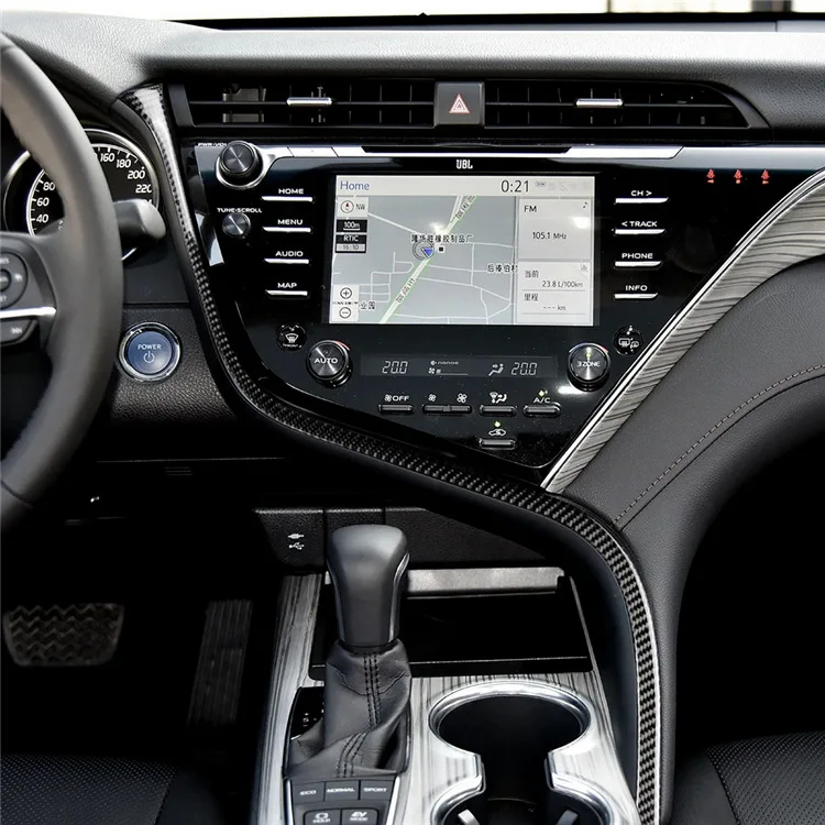 Внутренняя Панель центральной консоли из углеродного волокна для Toyota Camry 2018 2019