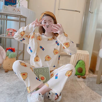 2 Pieces Cute Pajamas Set Pink Bugs Bunny Women Pajamas Spring Summer Long Sleeves Printing Pajamas Full Length Home Clothes
2 Pieces Cute Pajamas Set Pink Bugs Bunny Women Pajamas Spring Summer Long Sleeves Printing Pajamas Full Length Home Clothes