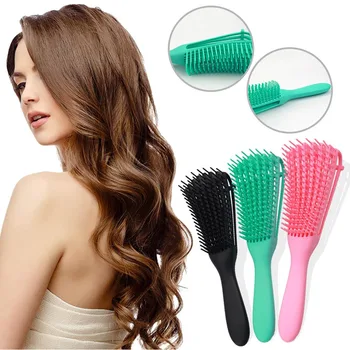3PCS/Set Detangling Brush Set with Edge Brush Double Sided, Hair Detangler for Afro America Textured 3A to 4C Kinky Wet/Dry Hair