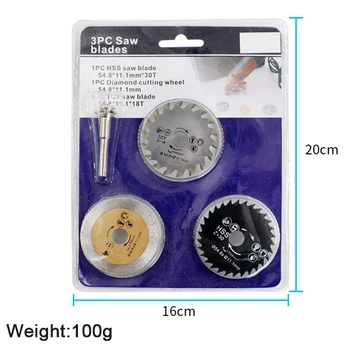 HSS Mini Wood Circular Saw Blade Set 54.8mm High Speed Steel Saw Blade 3pcs Cutting Blade Rotary Tool with Mandrel for Industry
HSS Mini Wood Circular Saw Blade Set 54.8mm High Speed Steel Saw Blade 3pcs Cutting Blade Rotary Tool with Mandrel for Industry
