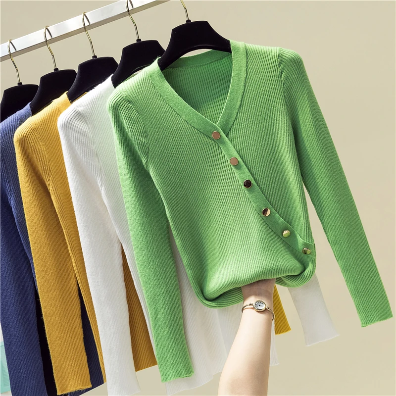 Girls Fashion Sheath Chic Buttons Slim Full Sleeve Sweaters Pullovers Tops Ladies Sweaters Shirts For Women SS1183
Girls Fashion Sheath Chic Buttons Slim Full Sleeve Sweaters Pullovers Tops Ladies Sweaters Shirts For Women SS1183