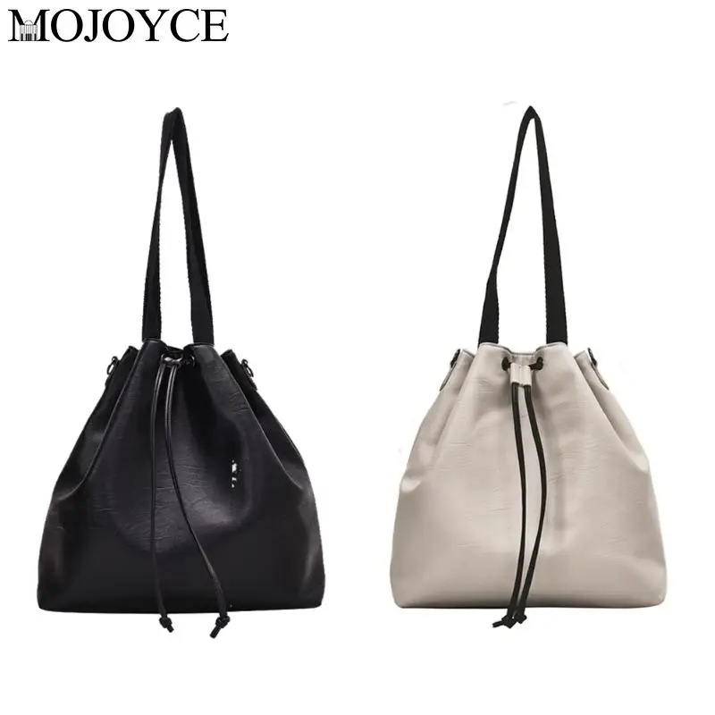 Durable Drawstring Bucket Shoulder Bag Female Casual Fashion PU Leather Handbags Solid Color Large Capacity Crossbody Bags
Durable Drawstring Bucket Shoulder Bag Female Casual Fashion PU Leather Handbags Solid Color Large Capacity Crossbody Bags