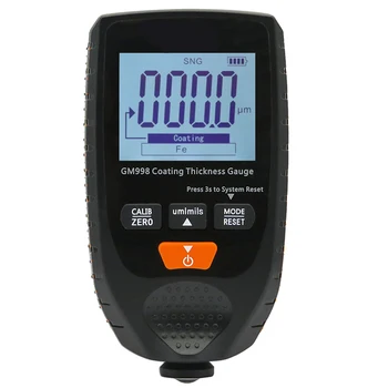 GM998 Car Paint Coating Thickness Gauge Car Paint Electroplate Metal Coating Thickness Tester Meter 0-1500Um Fe & NFe Probe
GM998 Car Paint Coating Thickness Gauge Car Paint Electroplate Metal Coating Thickness Tester Meter 0-1500Um Fe & NFe Probe