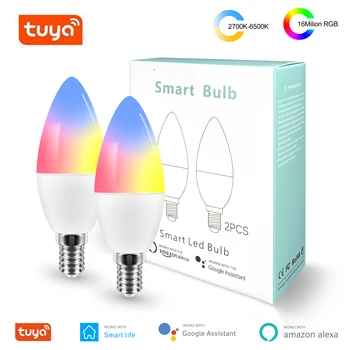 Tuya Smart Wifi LED Bulb E14 RGB+W+C Dimmable Light LED Remote Control Work with Alexa Google Home Assistant
Tuya Smart Wifi LED Bulb E14 RGB+W+C Dimmable Light LED Remote Control Work with Alexa Google Home Assistant