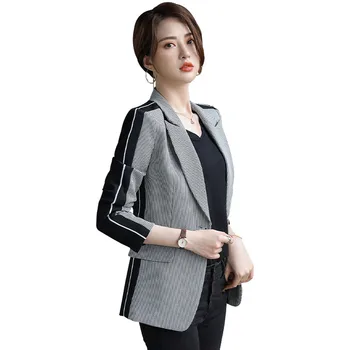 WICCON Women Elegant Plaid Jacket with Pockets Blazer Fashion Keep Slim Single Button Office Lady Contrast Color Coat Outwear
WICCON Women Elegant Plaid Jacket with Pockets Blazer Fashion Keep Slim Single Button Office Lady Contrast Color Coat Outwear