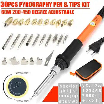 60W 220V Electric Soldering Iron 30Pcs Set Temperature Adjustable Rework Station Heat Pencil Tips Storage Bag Repair Tool
60W 220V Electric Soldering Iron 30Pcs Set Temperature Adjustable Rework Station Heat Pencil Tips Storage Bag Repair Tool