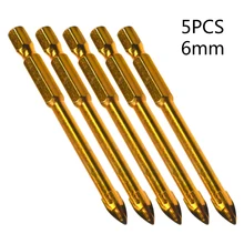 5pcs 6mm Hex Tile Drill Bits Titanium Ceramic Tile Marble Metal Glass Hole Opener Head Hex Shank Power Tools Accessories
5pcs 6mm Hex Tile Drill Bits Titanium Ceramic Tile Marble Metal Glass Hole Opener Head Hex Shank Power Tools Accessories